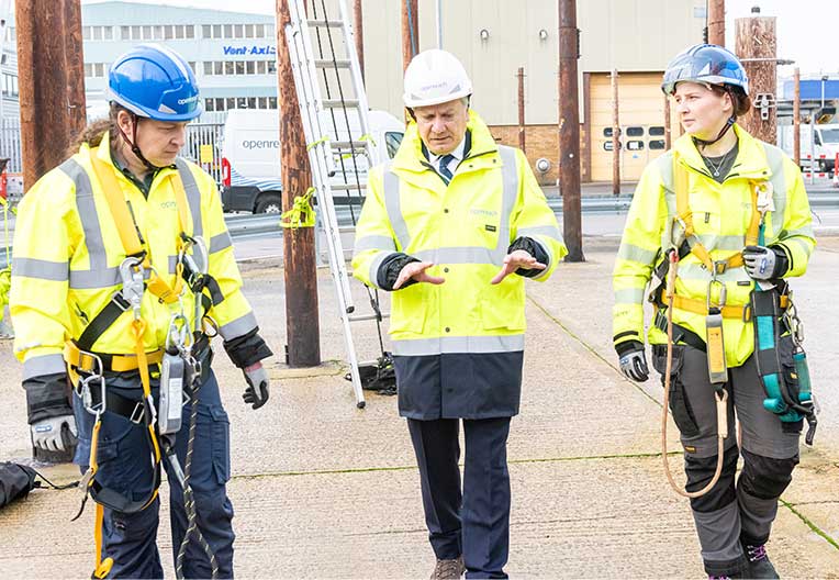 CEO Clive Selley with Crawley engineers